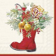   Christmas boots karácsonyi szalvéta, 3 rétegű, 20 db/csomag, IHR