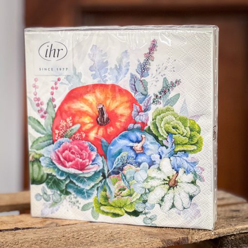 Színes tökök, őszi szalvéta, 3 rétegű, 20 db/csomag, IHR