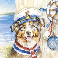   Captain Jack kutyás tengerész szalvéta, 3 rétegű, 20 db/csomag, IHR