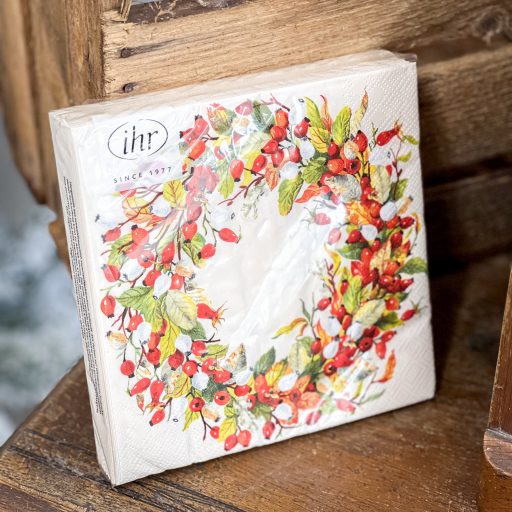 Rose hip csipkebogyós, őszi szalvéta, 3 rétegű, 20 db/csomag, IHR