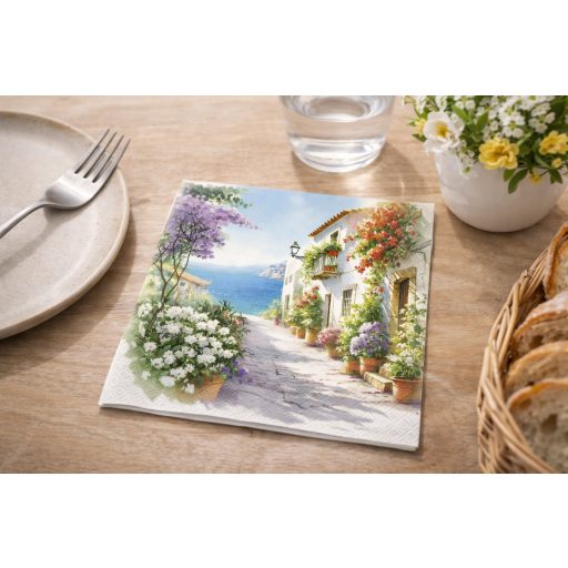 Holiday time tengerparti utca szalvéta, 3 rétegű, 20 db/csomag, IHR