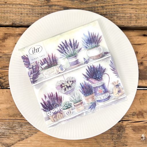 Lavender pots levendulás szalvéta, 3 rétegű, 20 db/csomag, IHR