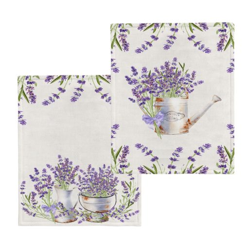 LAVANDER levendulás, két részes konyharuha szett 40x60 cm