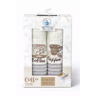 Kávés konyharuha szett díszdobozban, 2 db-os 