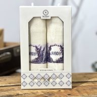   Levendulás, lavender feliratos konyharuha szett díszdobozban, 2 db-os
