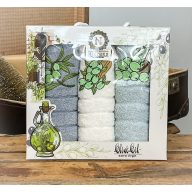 Olivás kéztörlő szett díszdobozban, 3 db-os