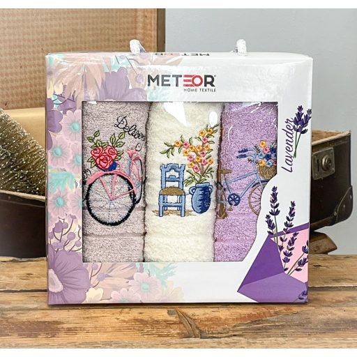 Biciklis kéztörlő szett díszdobozban, 3 db-os