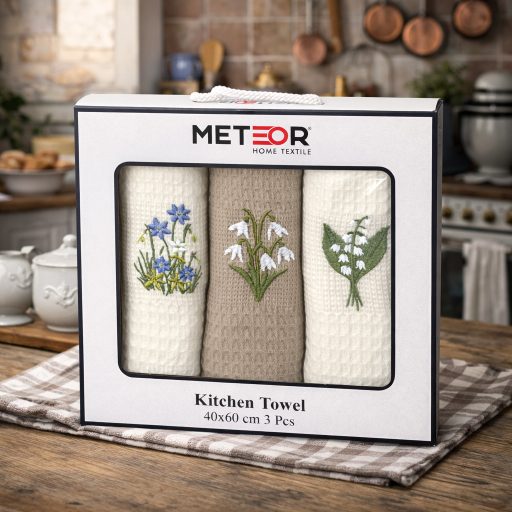 Gyöngyvirágos konyharuha szett díszdobozban, 3 db-os