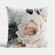 Eva virágos bársony díszpárna töltettel