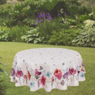 Tulipános kert asztalterítő, kör alakú, 160 cm 