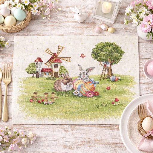 Húsvéti nyuszis, szélmalmos tányéralátét 