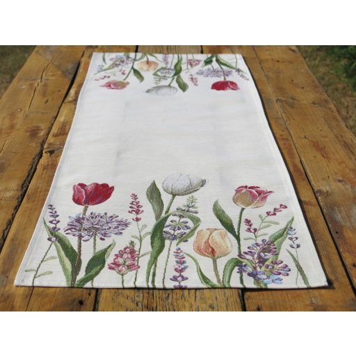 Tavaszi tulipánmező asztali futó, 44x140 cm