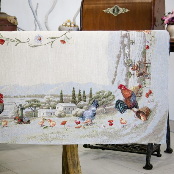 Provence-i kakasos asztalterítő, XL-es, 137x240 cm