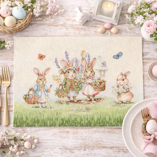 Nyuszi pár a zöld fűben tányéralátét