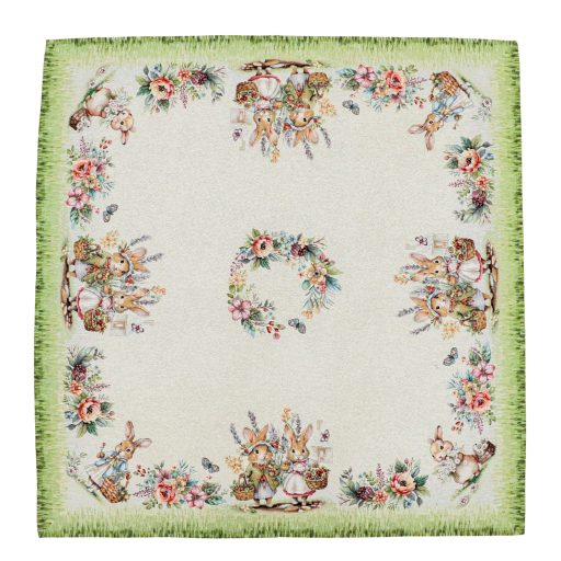 Nyuszi pár a zöld fűben asztalterítő, 96x100 cm