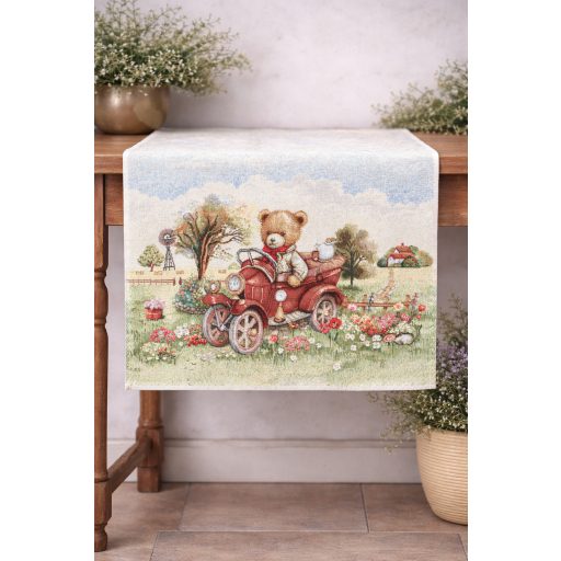 Mackó család asztali futó, 44x140 cm