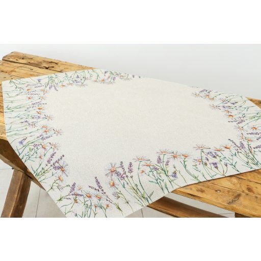 Levendulás, margarétás asztalterítő, 96x100 cm