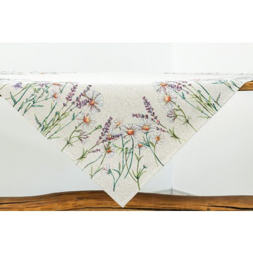 Levendulás, margarétás asztalterítő, 96x100 cm