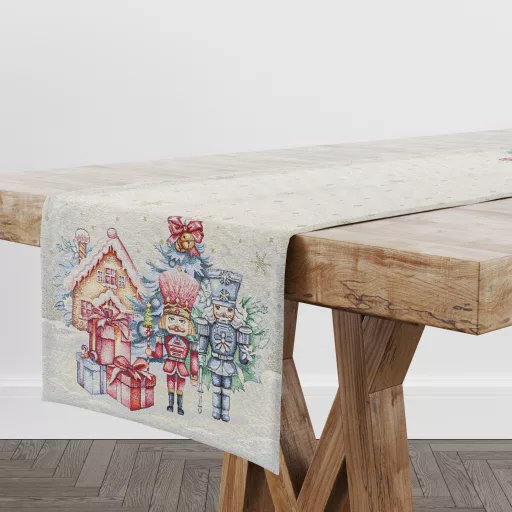 Pink diótörős asztali futó, 44x140 cm, lurex nélküli