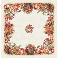 Őszi kosaras, gombás asztalterítő, 96x100 cm