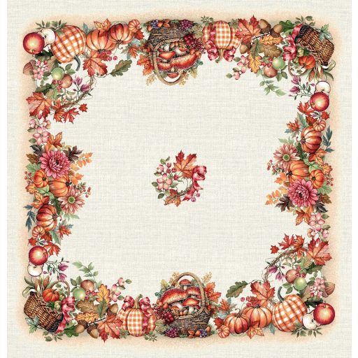 Őszi kosaras, gombás asztalterítő, 96x100 cm