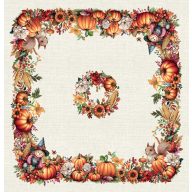 Őszi tökös, madárijesztős asztalterítő, 96x100 cm