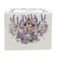 Levendulás, madárházas asztali futó 37x100 cm