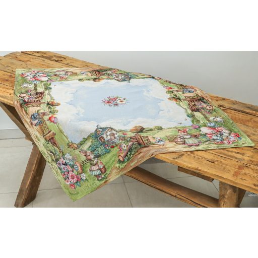 Farmhouse húsvéti nyuszis asztalterítő, 96x100 cm