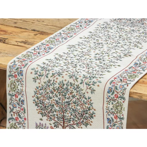 Fehér életfa asztali futó 37x100 cm