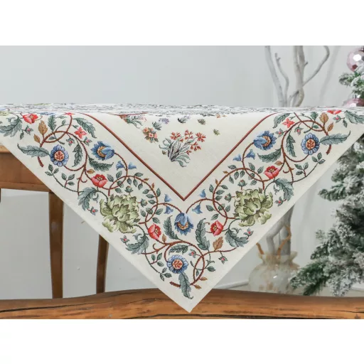 Fehér életfa asztalterítő, 96x100 cm