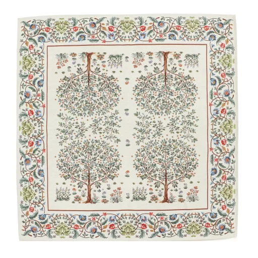 Fehér életfa asztalterítő, 96x100 cm