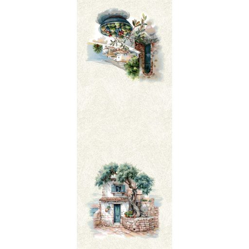 Mykonos mediterrán olivás asztali futó, 37x100 cm