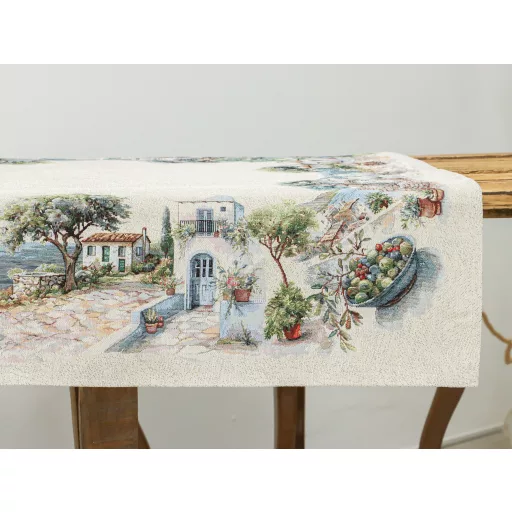 Mykonos mediterrán olivás asztalterítő, 96x100 cm