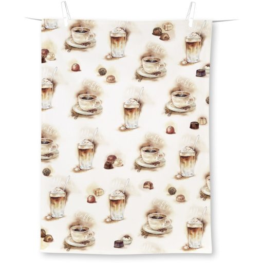 Coffee kávé mintás konyharuha 50x70 cm IHR