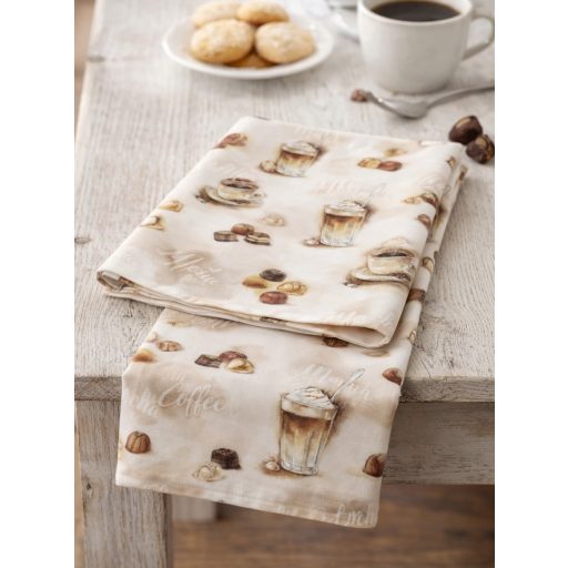 Coffee kávé mintás konyharuha 50x70 cm IHR