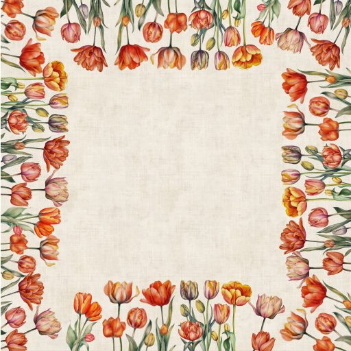 TULIP tulipános asztalterítő, 100x100 cm