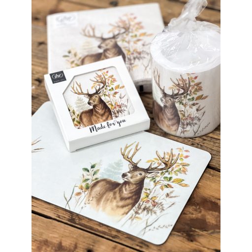 Hunted deer szarvasos poháralátét szett, 4 db-os IHR