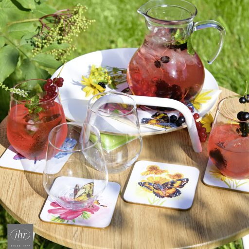Garden beauties pillangós poháralátét szett, 4 db-os IHR