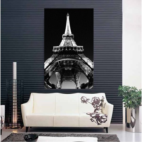 Párizs - Eiffel-torony - Fekete-fehér vászonkép